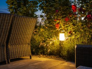 How does outdoor lighting complement landscaping in Austin?